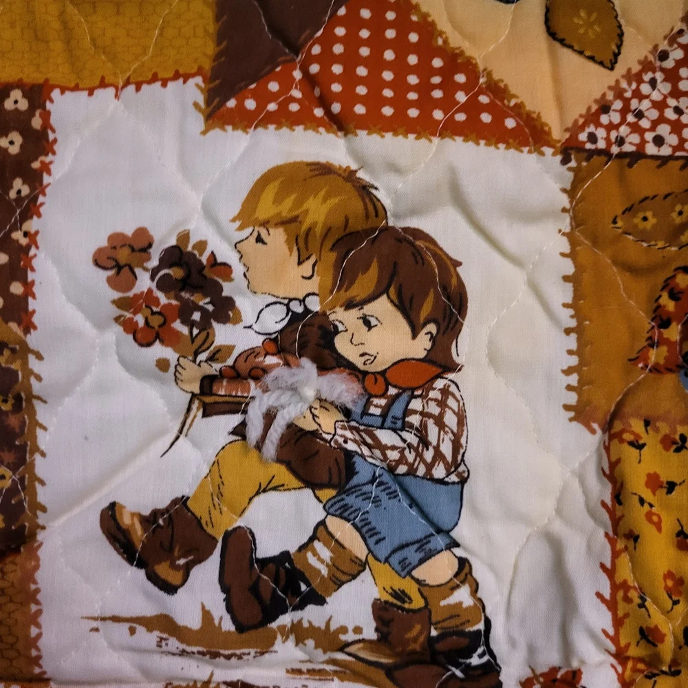 Vintage Hand Crafted Cottagecore Country Granny Patchwork  Quilt